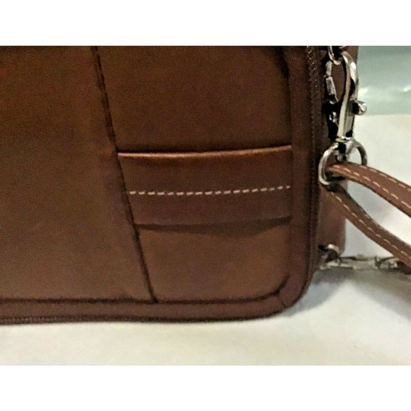 NO BRAND Brown LEATHER PURSE WITH LONG SHOULDER STRAP ( OKPTA1519426 ON SNAP) - Picture 6 of 10